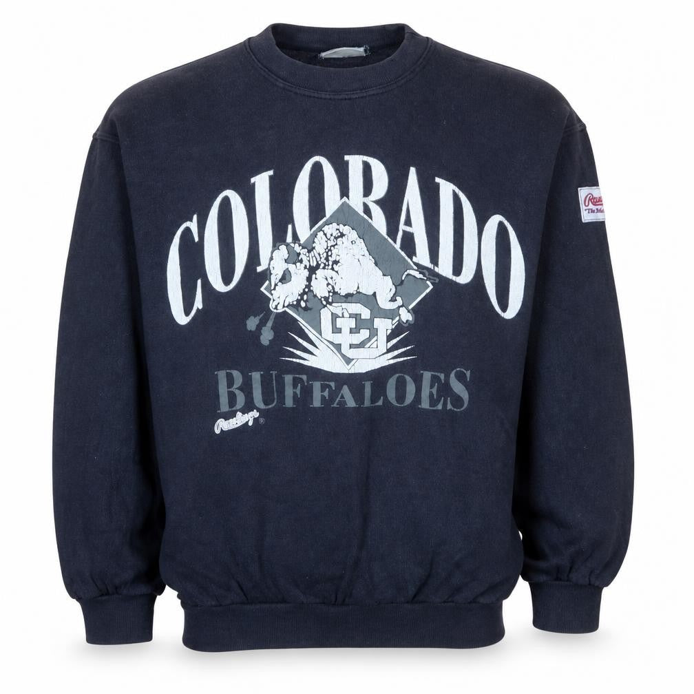 Rawlings Mens Blue Colorado Buffaloes Pullover Sweatshirt M