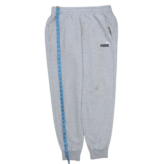 Puma Men’s Grey Fleece Sweatpants L Regular Fit Casual Tapered
