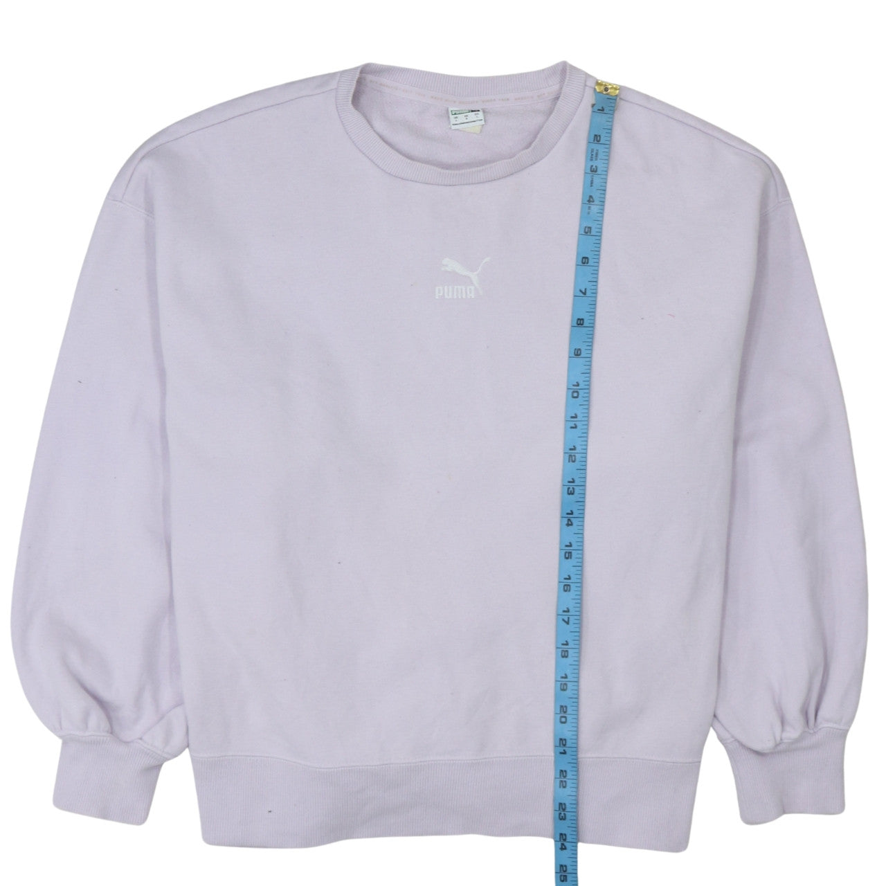Puma Womens Lilac Crew Neck Pullover Sweatshirt Size L Relaxed Fit