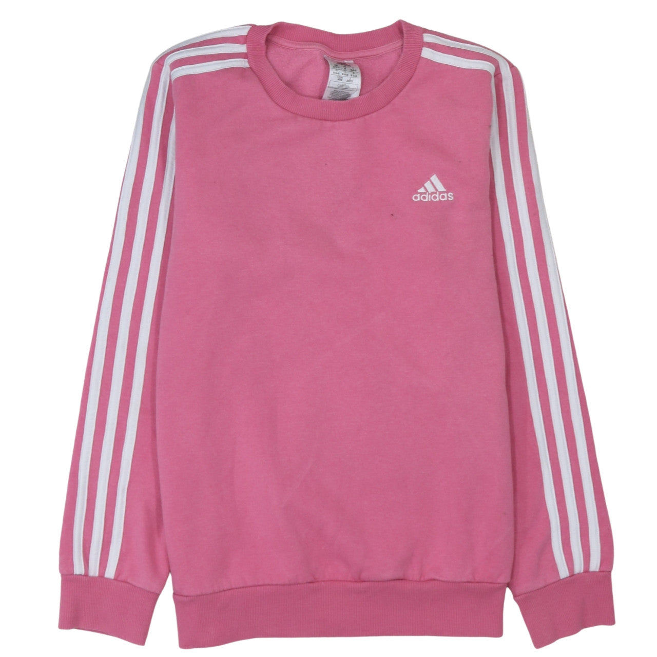Adidas Womens Pink Pullover Sweatshirt Size 12-14 Classic Crew Neck