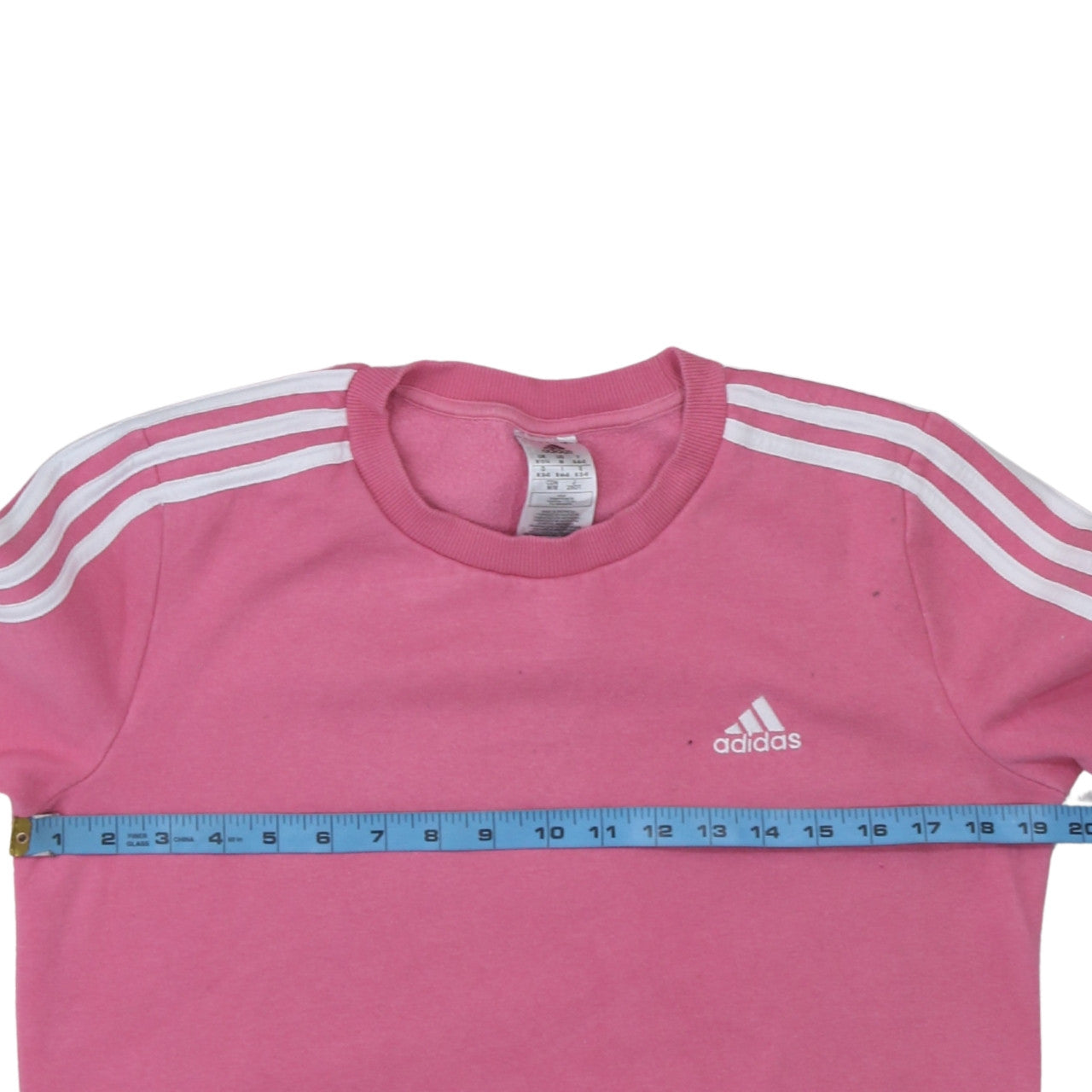 Adidas Womens Pink Pullover Sweatshirt Size 12-14 Classic Crew Neck