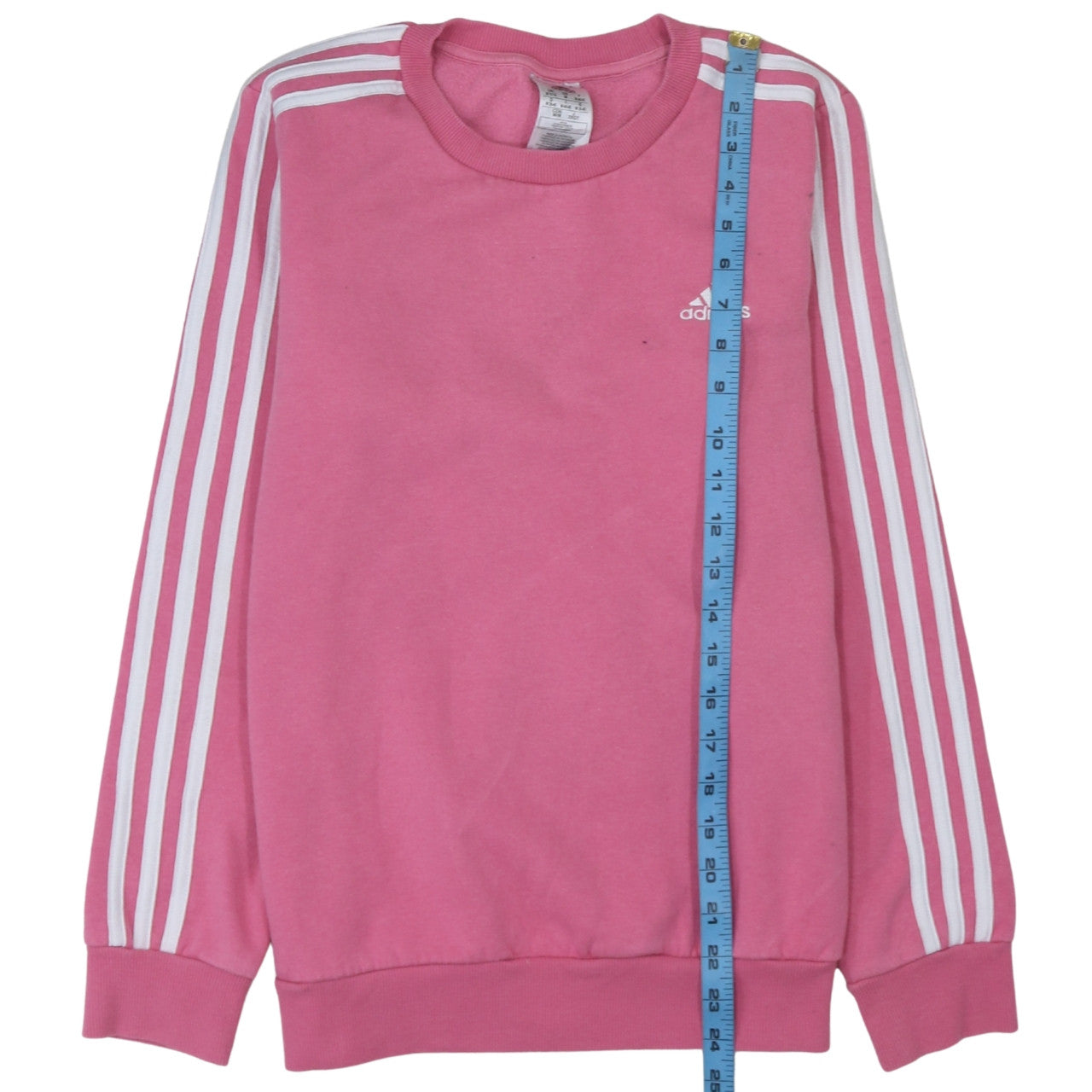 Adidas Womens Pink Pullover Sweatshirt Size 12-14 Classic Crew Neck