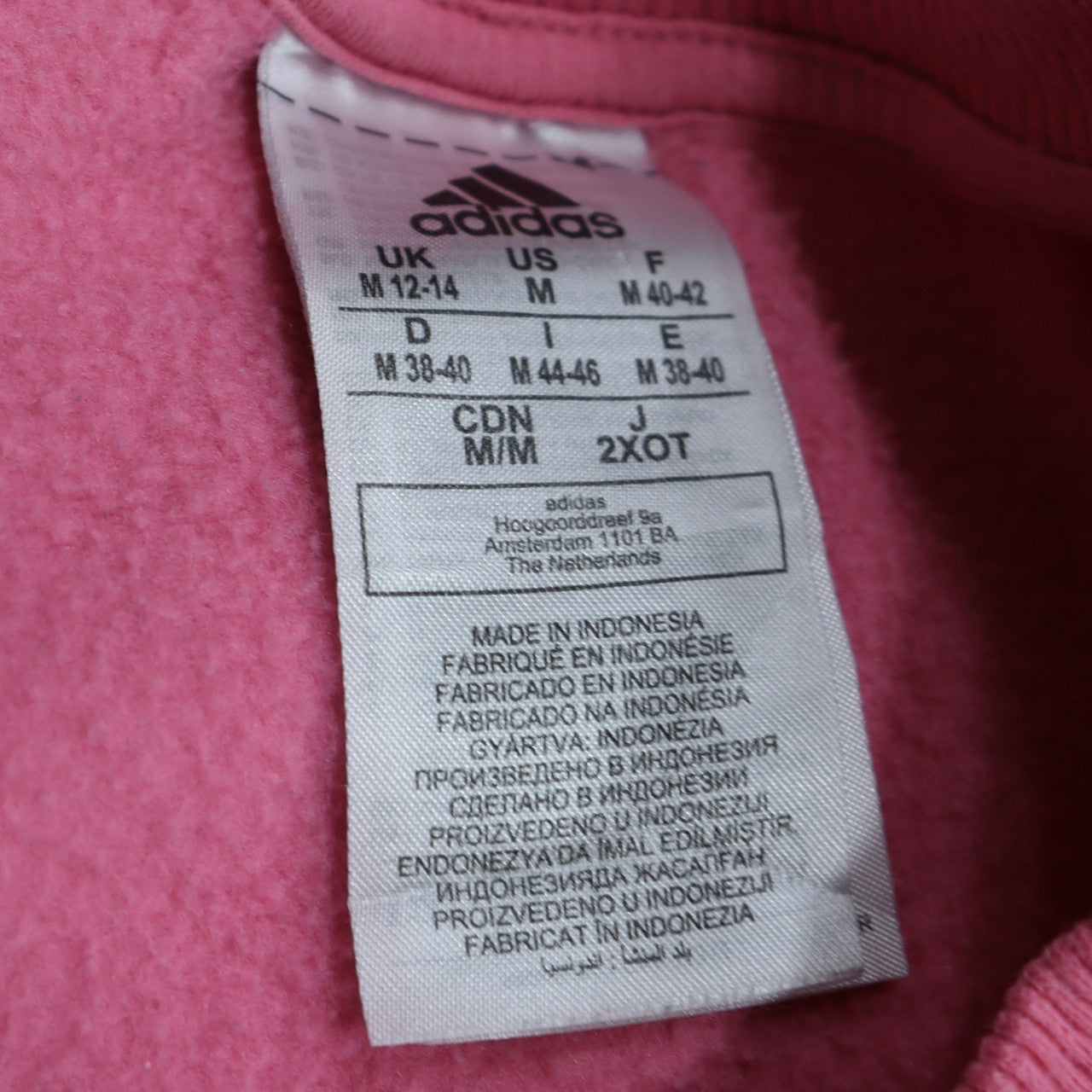 Adidas Womens Pink Pullover Sweatshirt Size 12-14 Classic Crew Neck