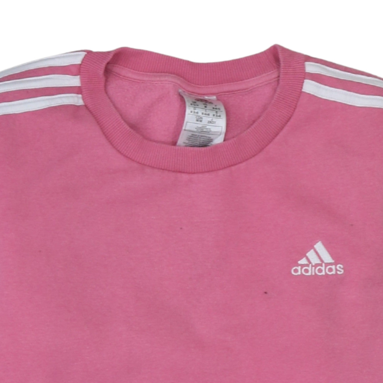 Adidas Womens Pink Pullover Sweatshirt Size 12-14 Classic Crew Neck