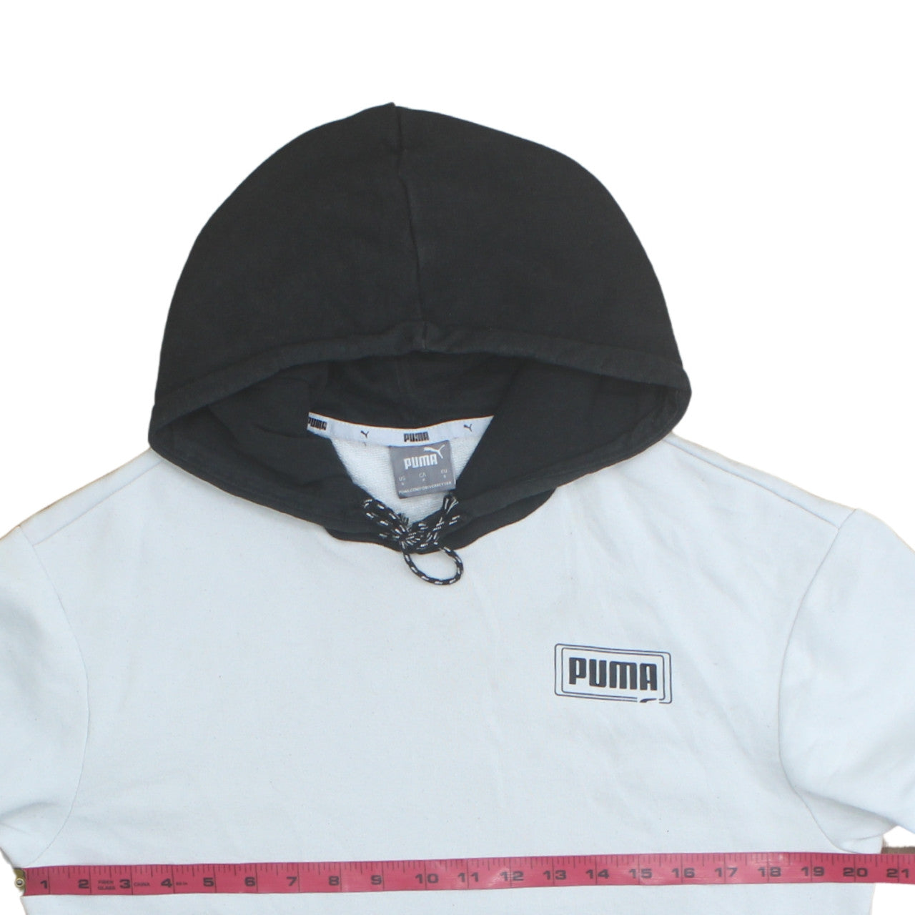 Puma Men's White & Black Pullover Hoodie Size S Sportswear