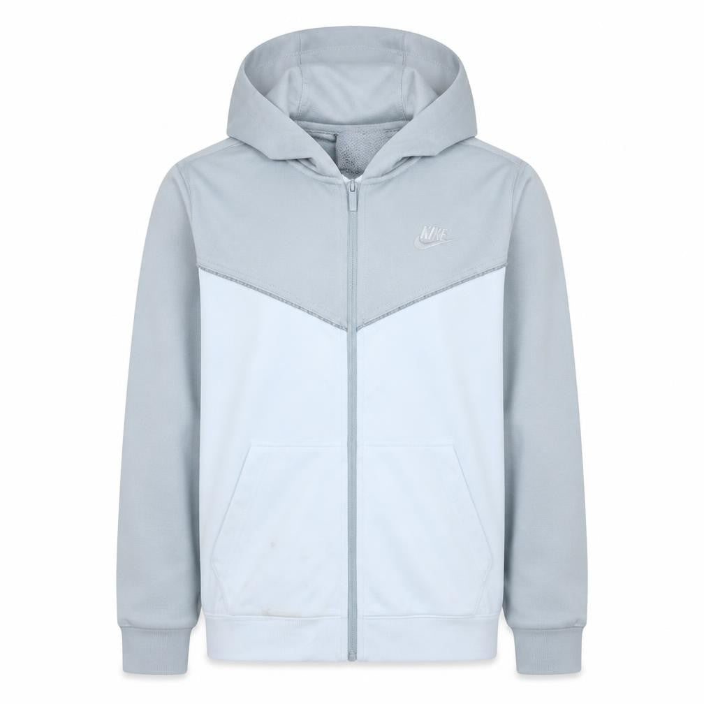 Front view of Nike boys’ light blue full zip hoodie xl 158-170cm polyester blend