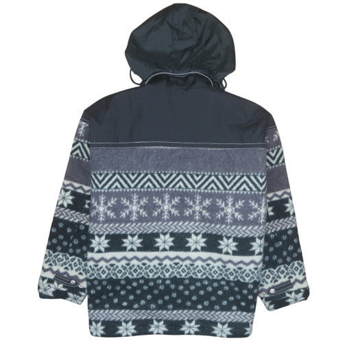 Meryll Jeans Men's Blue Fair Isle Hooded Parka Jacket Size 38