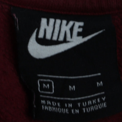 Nike Men's Red Pullover Hoodie Size M Sports Fleece Sweatshirt