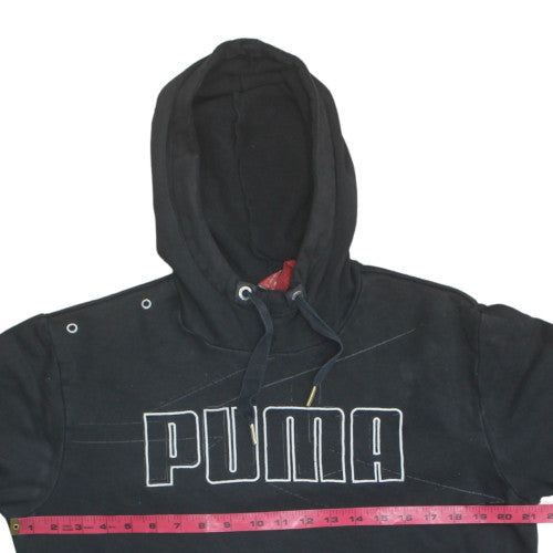 Puma Men's Black Pullover Hoodie Size M Logo Fleece Sweatshirt