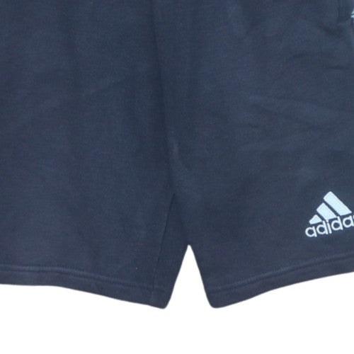 Adidas Men's Black & Blue Athletic Shorts XS Elastic Waist Lightweight