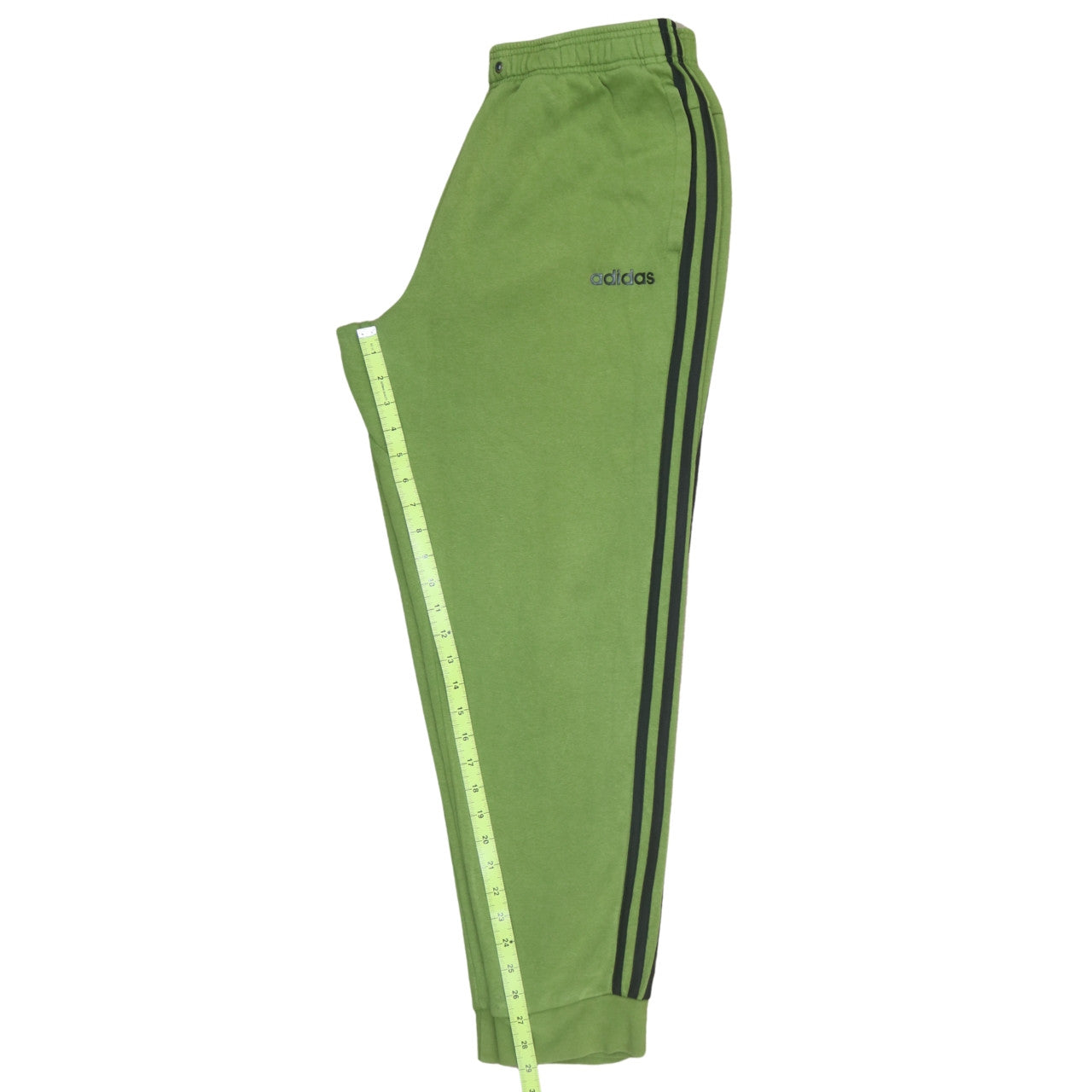 adidas Mens Green Sweatpants L Regular Fit Fleece Tapered Trousers
