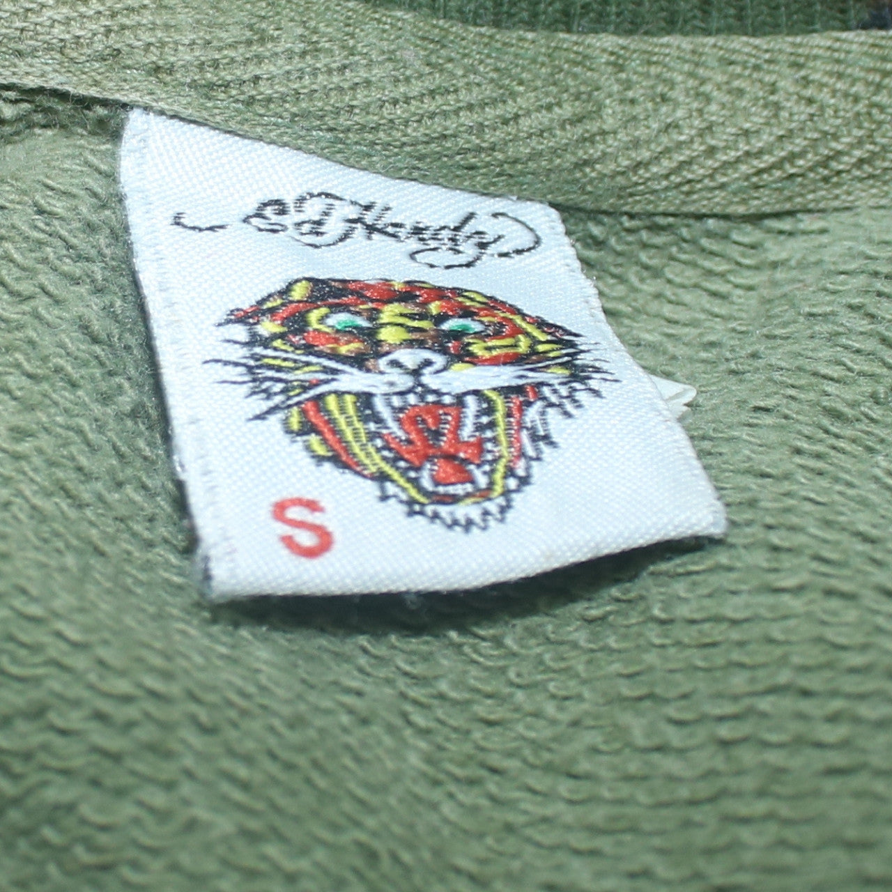 Ed Hardy Men's Green Camouflage Full Zip Sweatshirt Size S