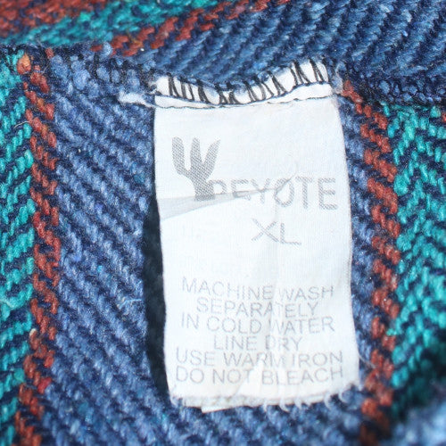 Peyote Men's Blue Bohemian Striped Pullover Hoodie XL