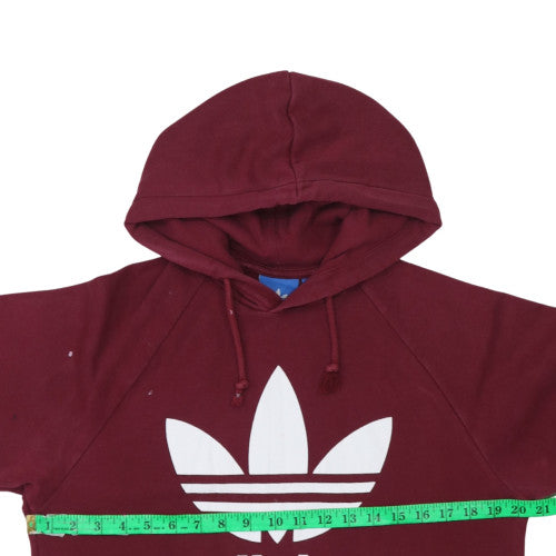adidas Men's Red Pullover Hoodie Small Logo Graphic Fleece