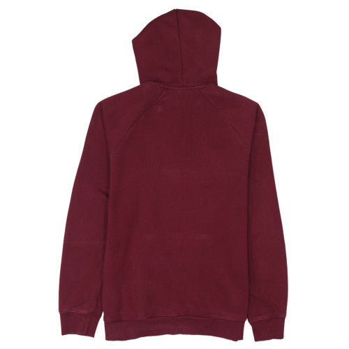 adidas Men's Red Pullover Hoodie Small Logo Graphic Fleece