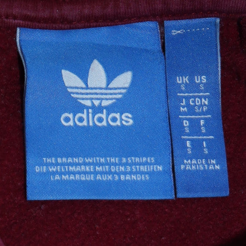 adidas Men's Red Pullover Hoodie Small Logo Graphic Fleece
