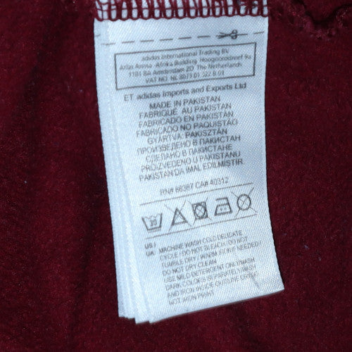 adidas Men's Red Pullover Hoodie Small Logo Graphic Fleece