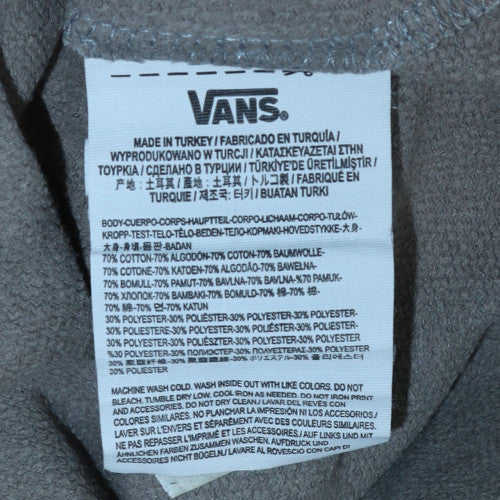 Vans Mens Grey Pullover Hoodie S Fleece Cotton Blend Casual Sweatshirt