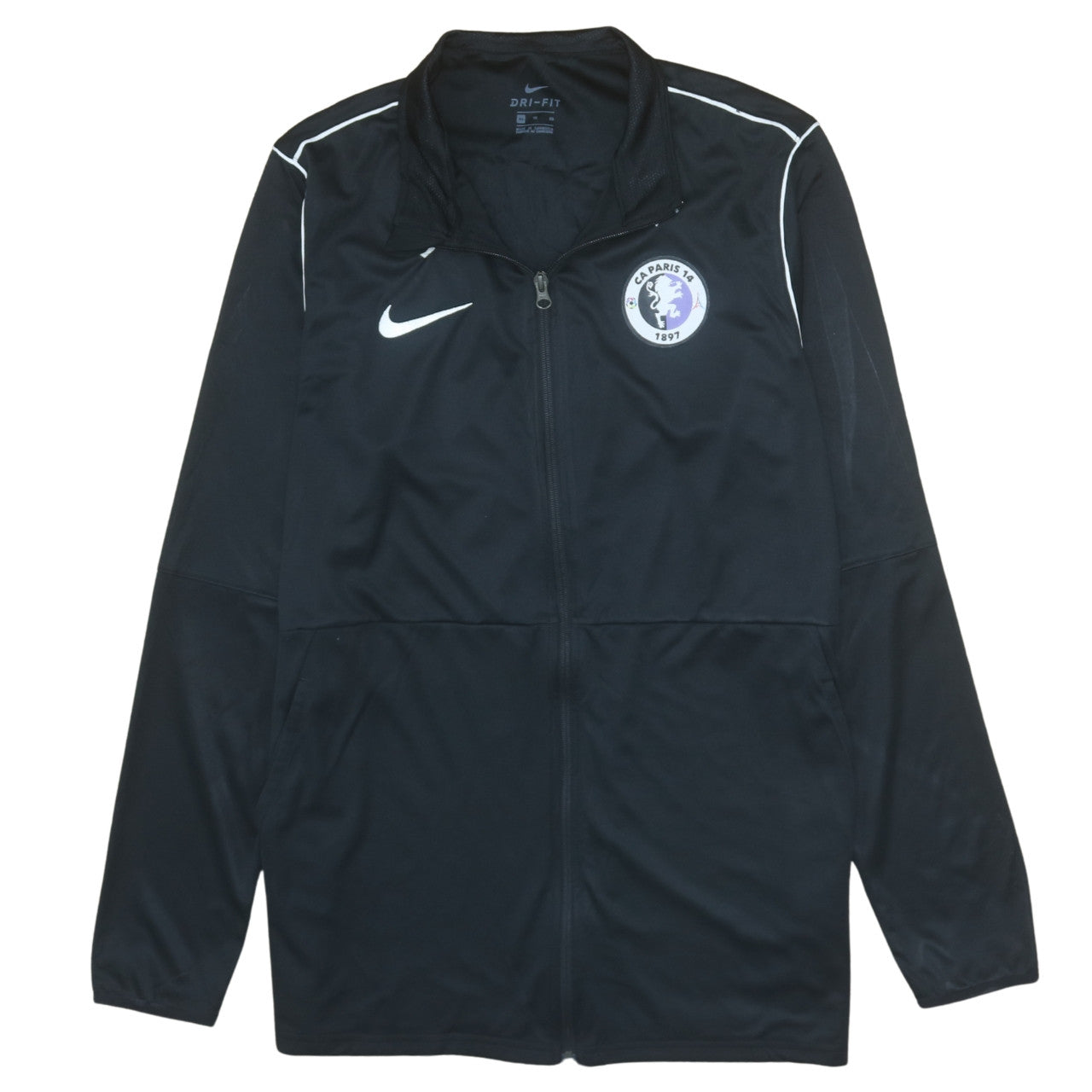Nike Men’s Black Dri-Fit Full Zip Sweatshirt XL Football Training Top