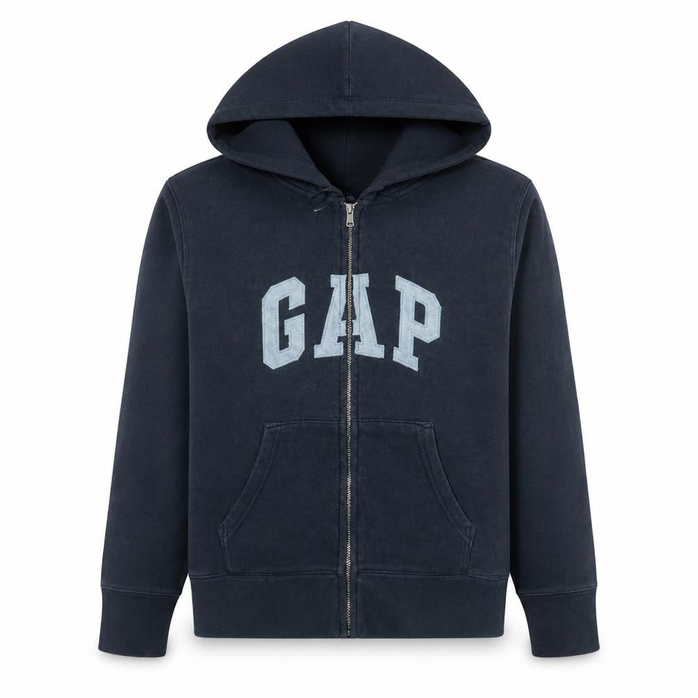 GAP Men's Black XL Full Zip Hoodie Sweatshirt Fleece Cotton Blend