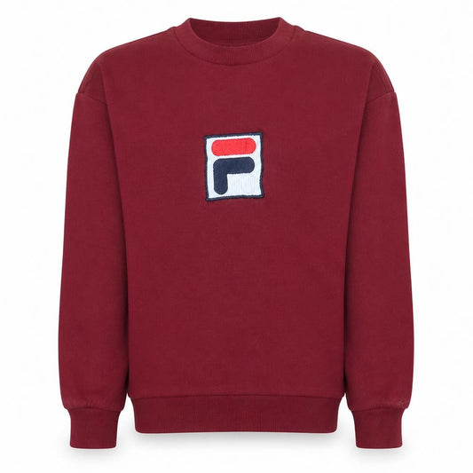 FILA Womens Burgundy Logo Crew Neck Pullover Sweatshirt XS