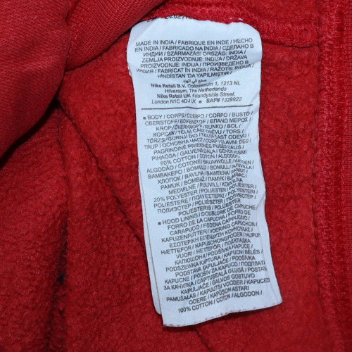Nike Men's Red Pullover Hoodie Small Regular Fit Cotton Fleece