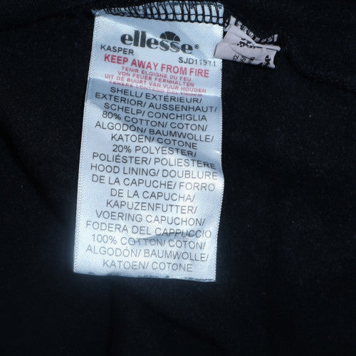 Ellesse Mens Black Pullover Hoodie Size S Regular Fit Hooded Sweatshirt