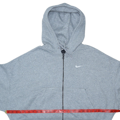 Nike Women Grey Full Zip Hoodie Size L Cotton Blend Sportswear