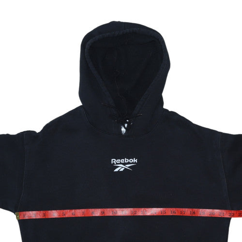 Reebok Women's Black Small Pullover Hoodie with Logo Details