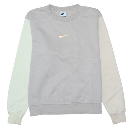 Nike Women Beige Loose Fit Crew Neck Sweatshirt Size S