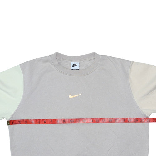 Nike Women Beige Loose Fit Crew Neck Sweatshirt Size S
