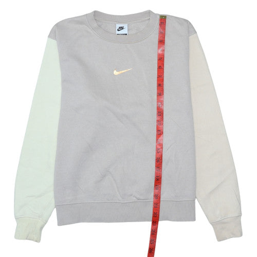 Nike Women Beige Loose Fit Crew Neck Sweatshirt Size S
