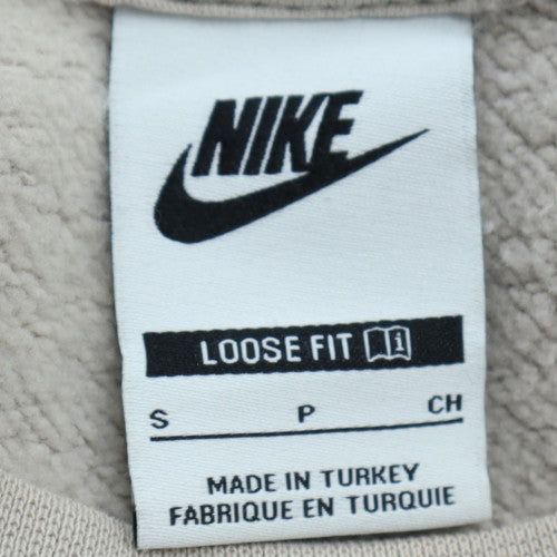 Nike Women Beige Loose Fit Crew Neck Sweatshirt Size S