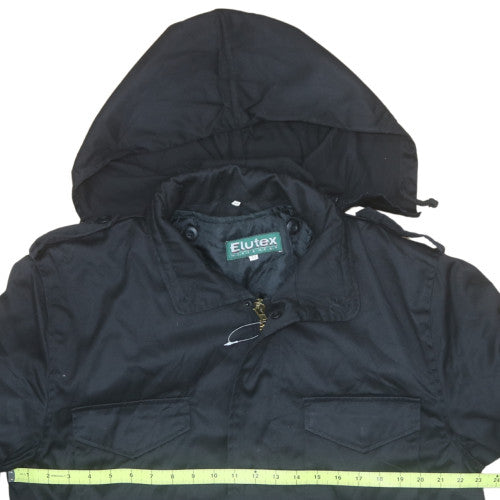 Elutex Mens Black M Hooded Waterproof Parka Jacket Workwear