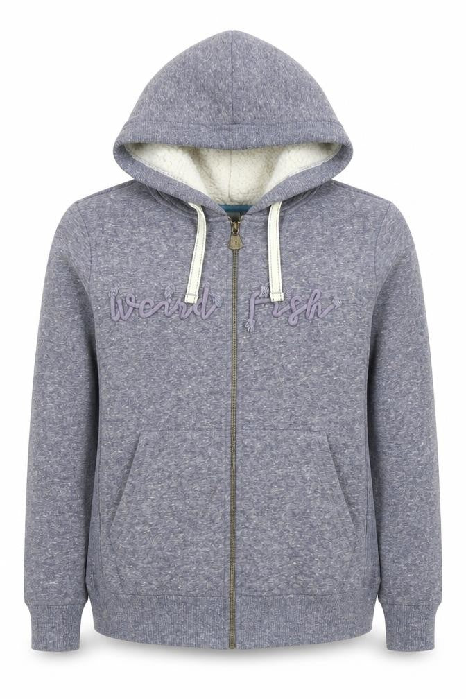 Weird Fish Women's Grey Size 10 Full Zip Hooded Sweatshirt
