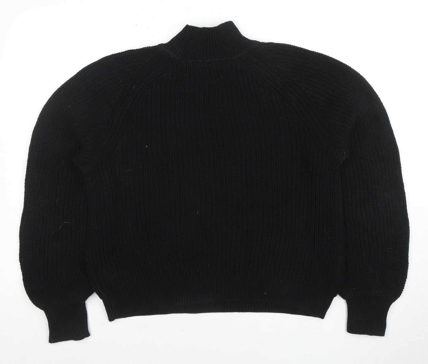 GAP Women’s Black Mock Neck Chunky Knit Wool Blend Jumper XS