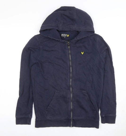 Lyle & Scott Junior Boys Navy Full Zip Hoodie Size 12-13 Years Cotton Blend