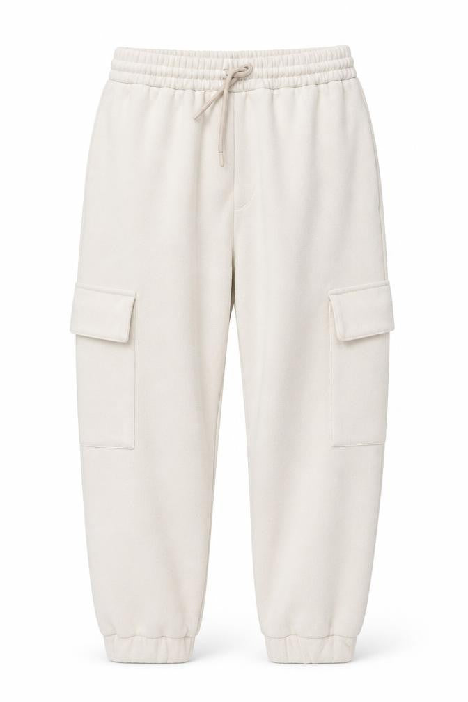 Zara Women’s Beige Cargo Jogger Trousers S Elastic Waist