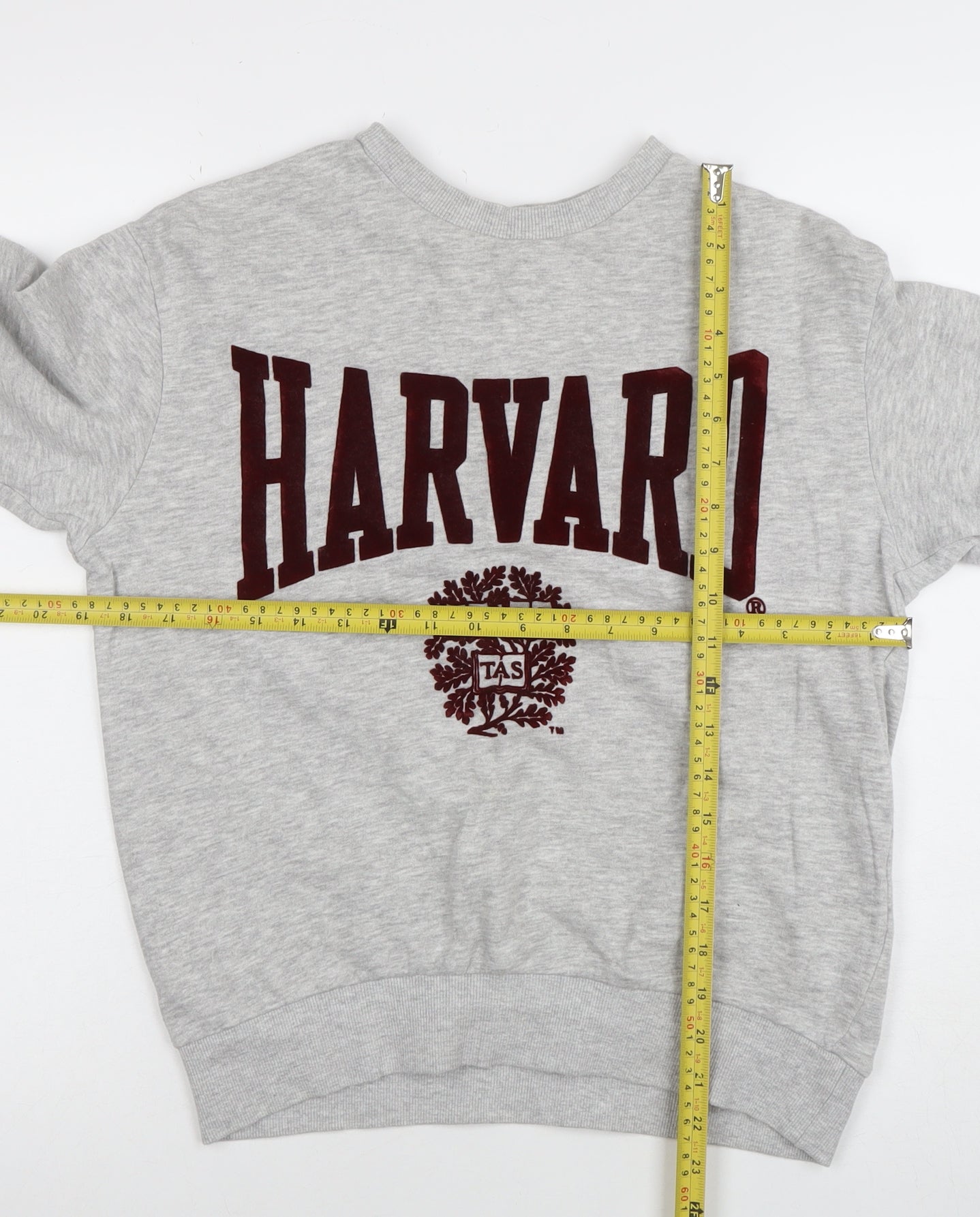 H&M Women Grey Harvard Logo Pullover Sweatshirt XS