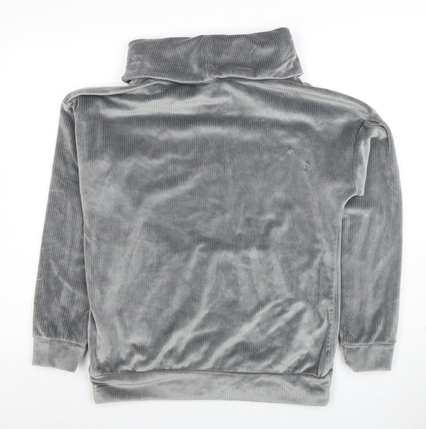 Nutmeg Womens Grey Velour Pullover Hoodie Size 8-10