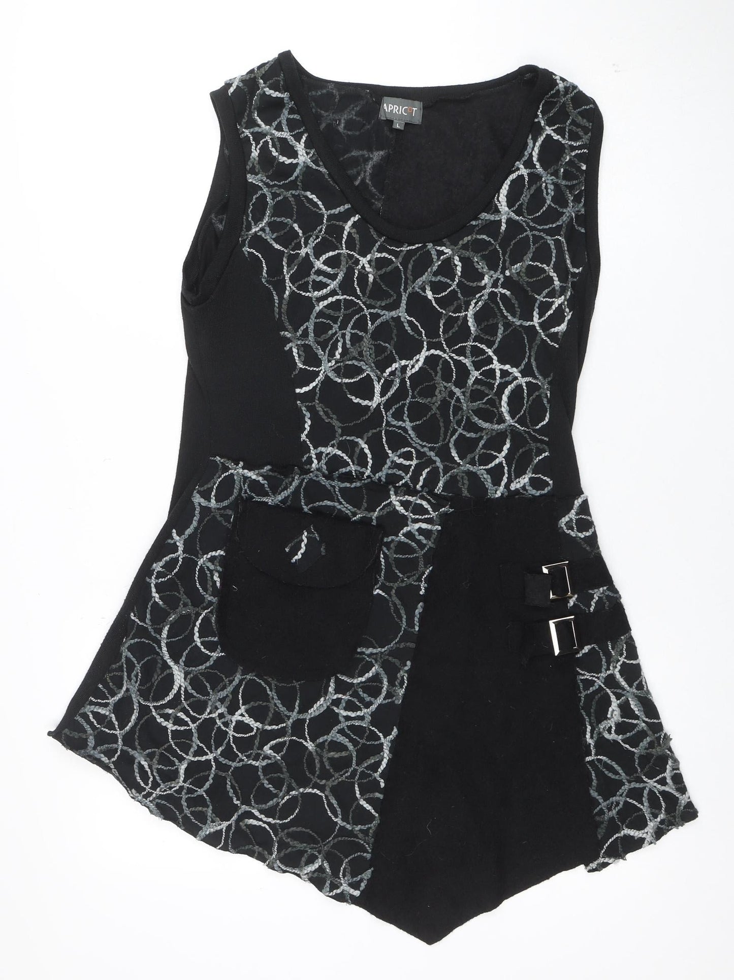 Apricot Women’s Black Geometric Lace Tank Dress L