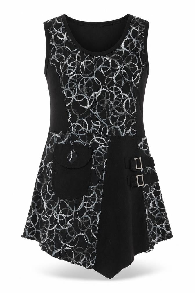 Apricot Women’s Black Geometric Lace Tank Dress L