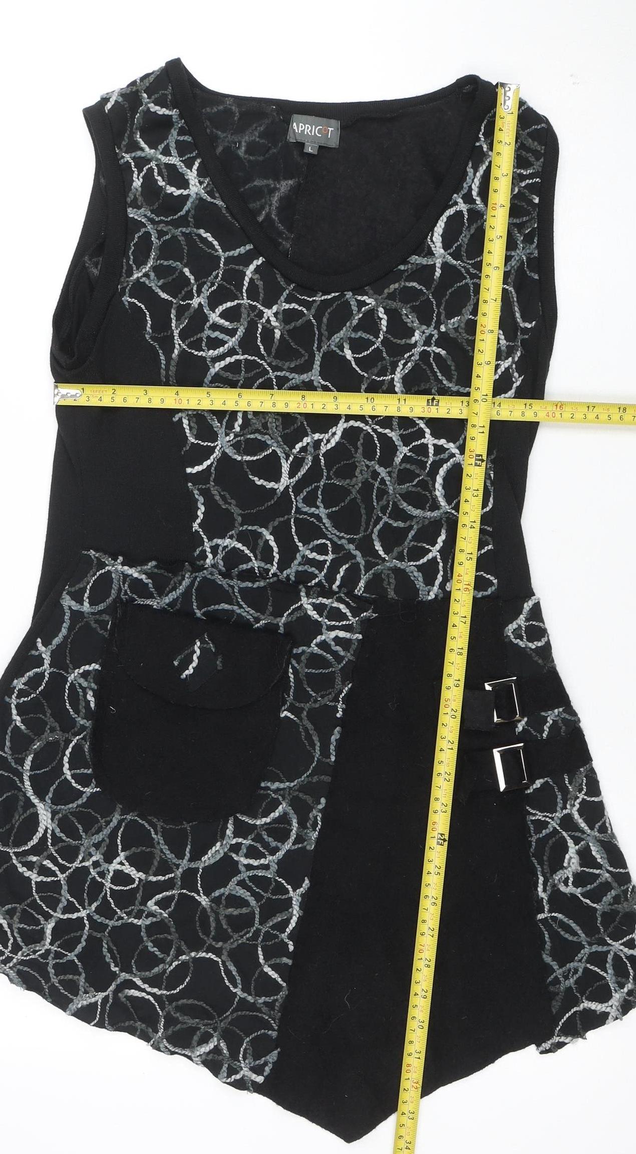 Apricot Women’s Black Geometric Lace Tank Dress L