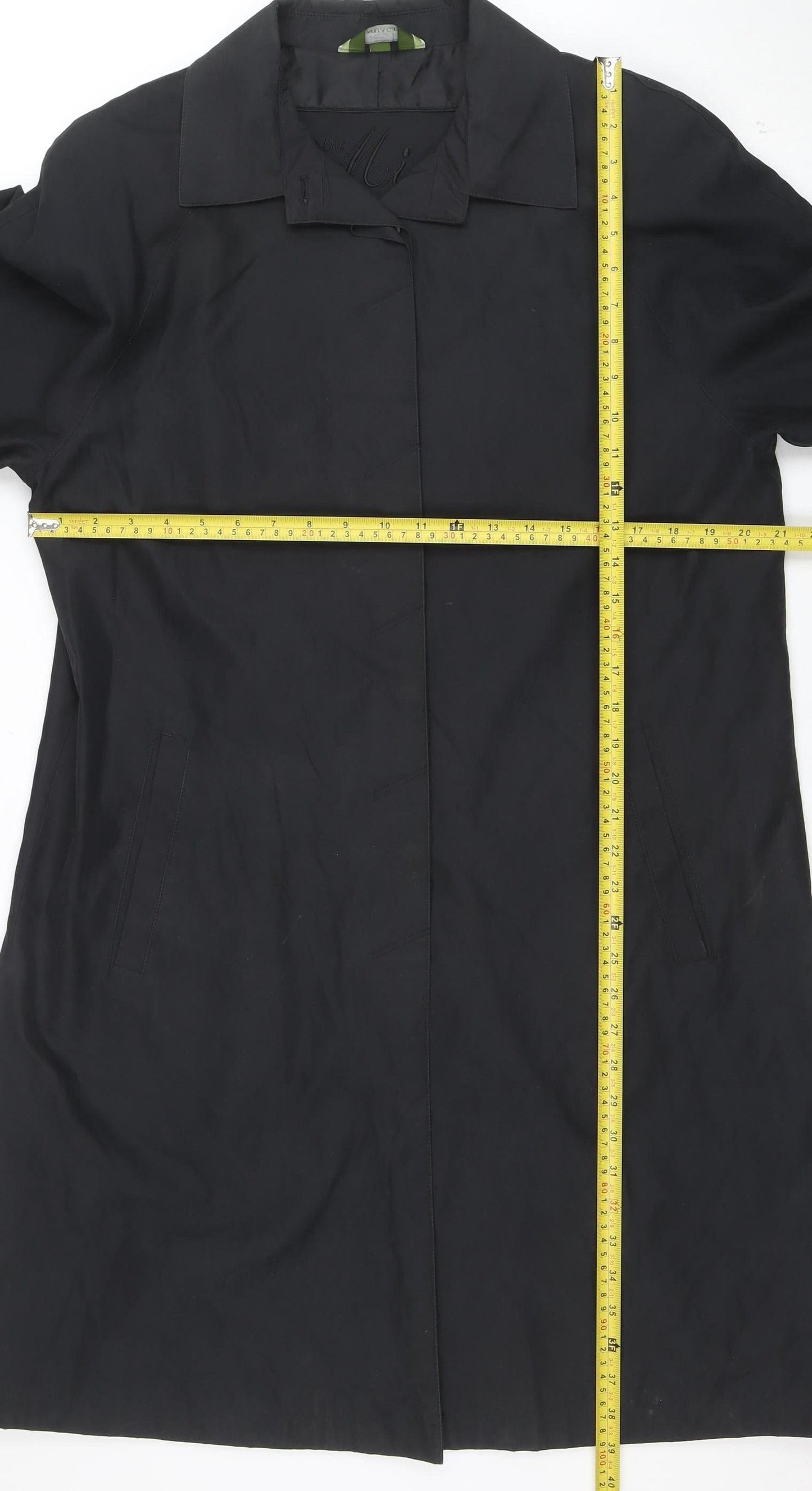 Nuage Women's Black Size 14 Long Waterproof Rain Coat