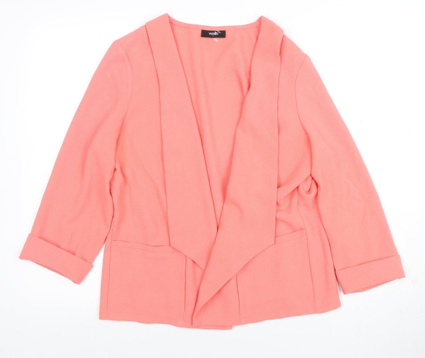 Wallis Women Pink Regular Fit Jersey Open Blazer UK L