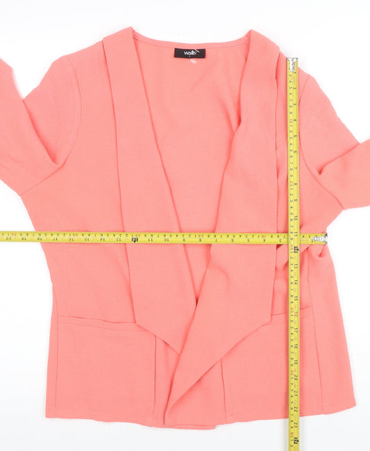 Wallis Women Pink Regular Fit Jersey Open Blazer UK L