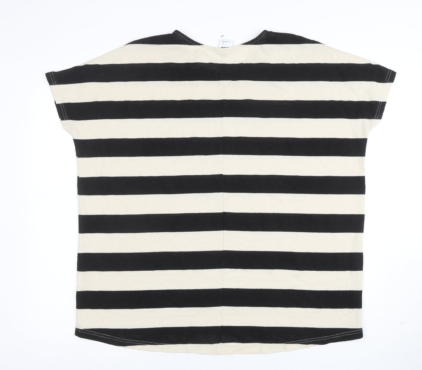 Vero Moda Women’s Black Stripe L Short Sleeve Cotton T-Shirt