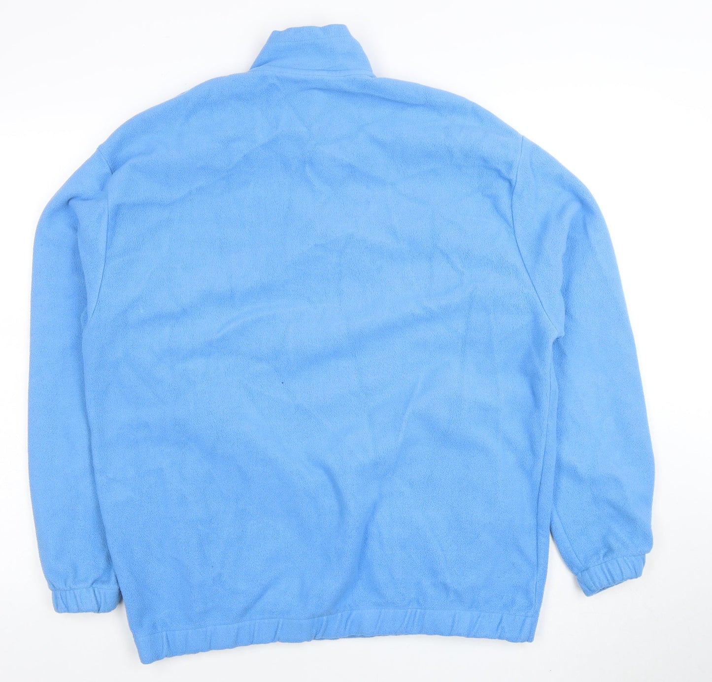 ASOS Men’s Blue Fleece Pullover Sweatshirt L 1/4 Zip Embroidered