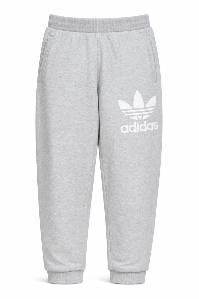 Adidas Boys Grey 11-12 Years Jogger Sweatpants Cotton Blend Tapered Fit