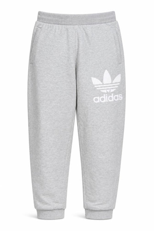 Adidas Boys Grey 11-12 Years Jogger Sweatpants Cotton Blend Tapered Fit